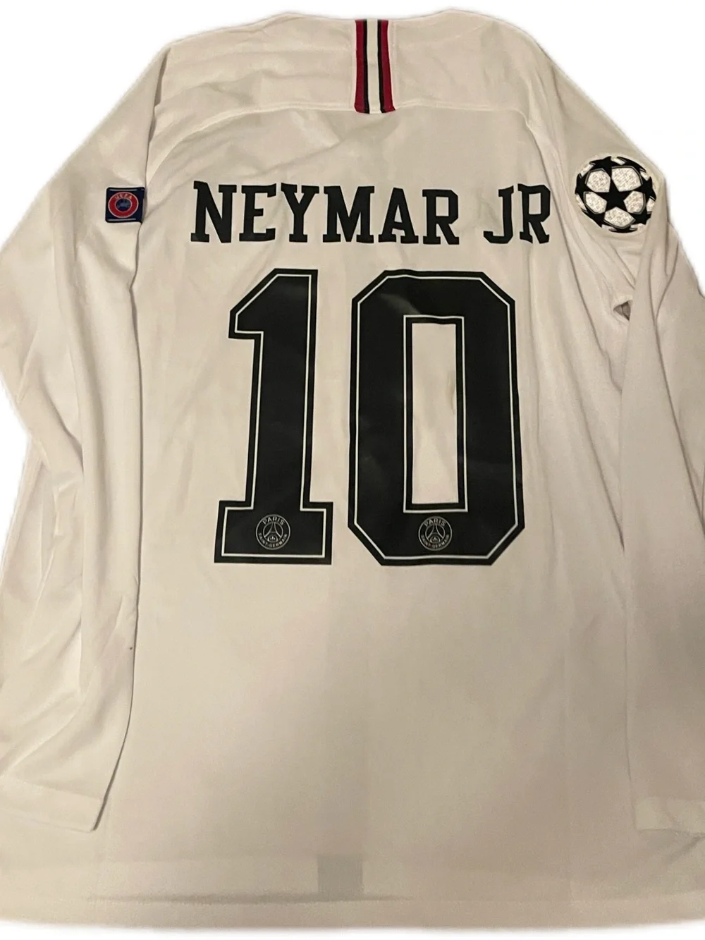 NEYMAR WHITE PSG LONGSLEEVE SOCCER JERSEY